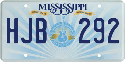 MS license plate HJB292