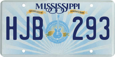 MS license plate HJB293