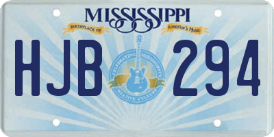 MS license plate HJB294
