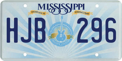 MS license plate HJB296