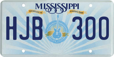 MS license plate HJB300