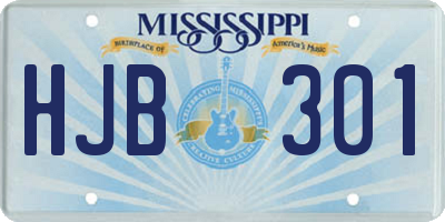 MS license plate HJB301