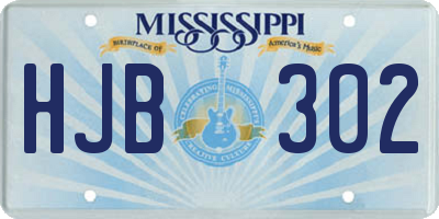 MS license plate HJB302