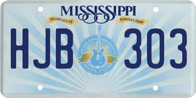 MS license plate HJB303