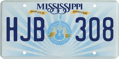 MS license plate HJB308