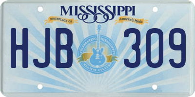 MS license plate HJB309