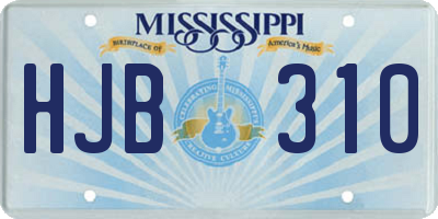 MS license plate HJB310