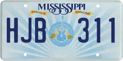 MS license plate HJB311