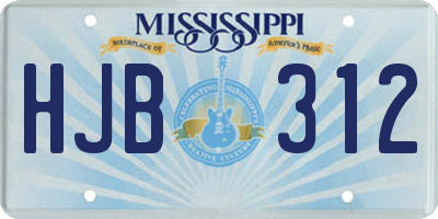MS license plate HJB312