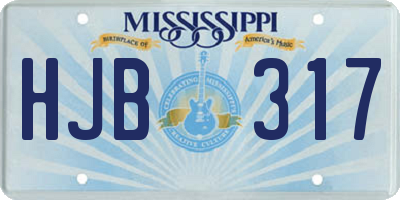 MS license plate HJB317