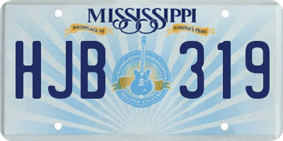 MS license plate HJB319