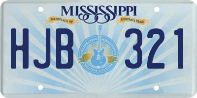 MS license plate HJB321