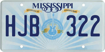 MS license plate HJB322