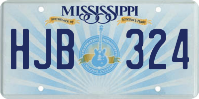 MS license plate HJB324