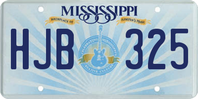 MS license plate HJB325
