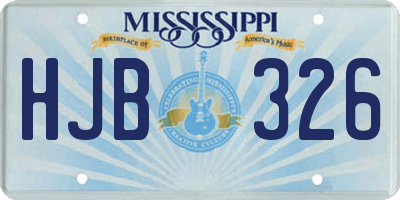 MS license plate HJB326