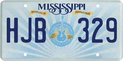 MS license plate HJB329