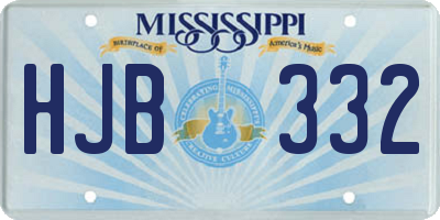 MS license plate HJB332