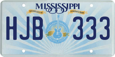 MS license plate HJB333
