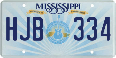 MS license plate HJB334