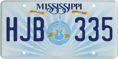 MS license plate HJB335