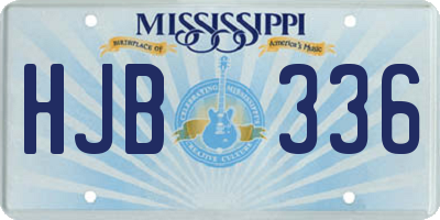 MS license plate HJB336