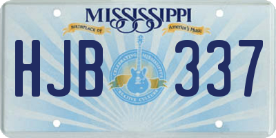 MS license plate HJB337