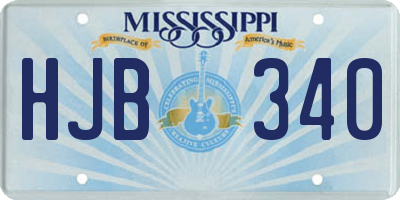 MS license plate HJB340