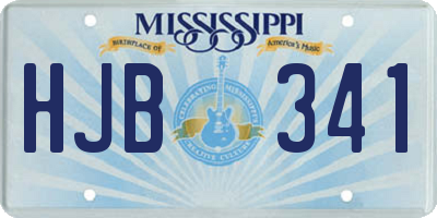 MS license plate HJB341