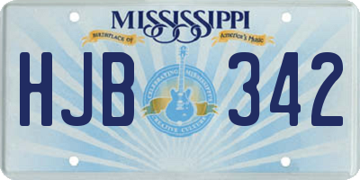 MS license plate HJB342