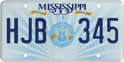 MS license plate HJB345