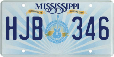 MS license plate HJB346