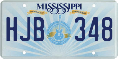 MS license plate HJB348