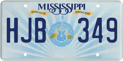 MS license plate HJB349