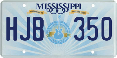 MS license plate HJB350