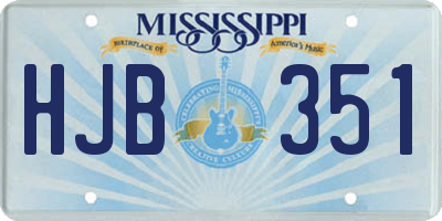 MS license plate HJB351