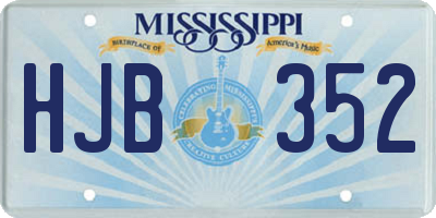 MS license plate HJB352
