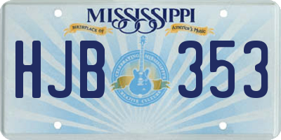 MS license plate HJB353