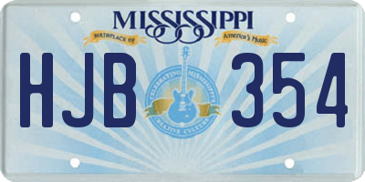 MS license plate HJB354