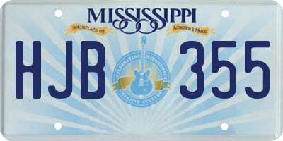 MS license plate HJB355