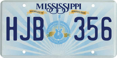 MS license plate HJB356