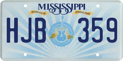 MS license plate HJB359