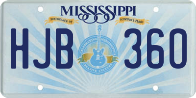 MS license plate HJB360