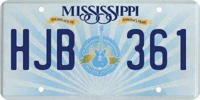 MS license plate HJB361