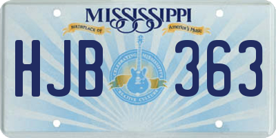 MS license plate HJB363
