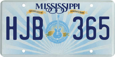 MS license plate HJB365