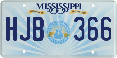 MS license plate HJB366