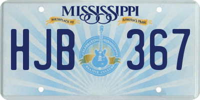 MS license plate HJB367