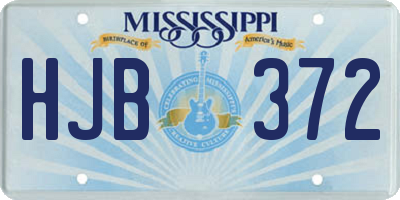 MS license plate HJB372