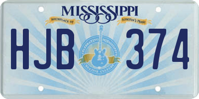 MS license plate HJB374
